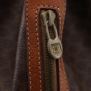 CELINE Macadam Shoulder Bag PVC Leather Brown Gold Auth 200933-18