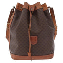 CELINE Macadam Shoulder Bag PVC Leather Brown Gold Auth 200933-13