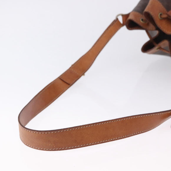 CELINE Macadam Shoulder Bag PVC Leather Brown Gold Auth 200933