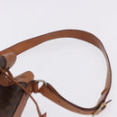 CELINE Macadam Shoulder Bag PVC Leather Brown Gold Auth 200933-14