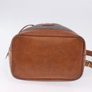 CELINE Macadam Shoulder Bag PVC Leather Brown Gold Auth 200933-5