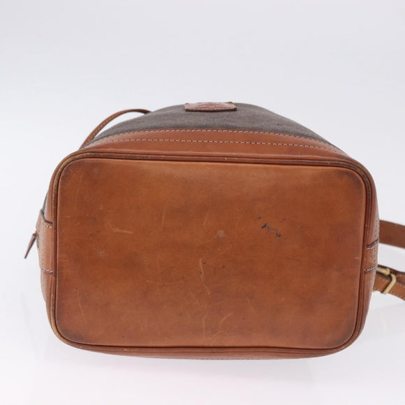 CELINE Macadam Shoulder Bag PVC Leather Brown Gold Auth 200933