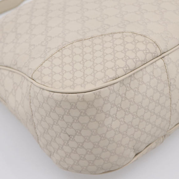 GUCCI GG Canvas Guccissima Shoulder Bag Leather Ivory Gold Auth 200934A