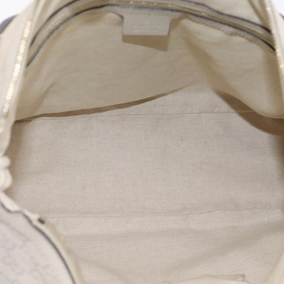 GUCCI GG Canvas Guccissima Shoulder Bag Leather Ivory Gold Auth 200934A