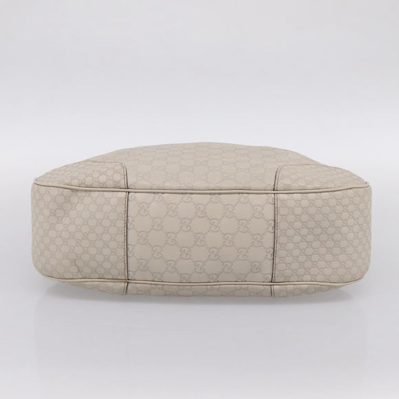 GUCCI GG Canvas Guccissima Shoulder Bag Leather Ivory Gold Auth 200934A