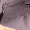 FENDI Tote Bag Corduroy Beige Silver Auth 200936-11
