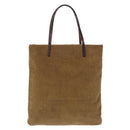 FENDI Tote Bag Corduroy Beige Silver Auth 200936-2