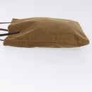 FENDI Tote Bag Corduroy Beige Silver Auth 200936-4