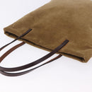 FENDI Tote Bag Corduroy Beige Silver Auth 200936-6