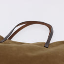 FENDI Tote Bag Corduroy Beige Silver Auth 200936-8
