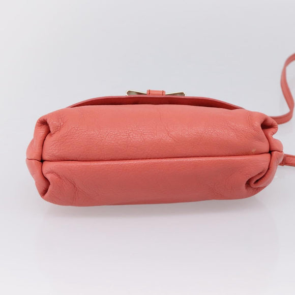 Chloe Lily Hand Bag Leather 2way Pink Gold Auth 200938A