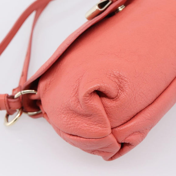 Chloe Lily Hand Bag Leather 2way Pink Gold Auth 200938A