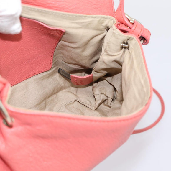 Chloe Lily Hand Bag Leather 2way Pink Gold Auth 200938A
