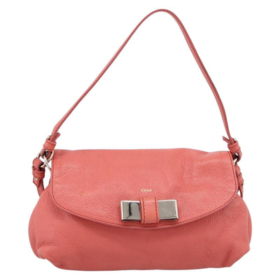 Chloe Lily Hand Bag Leather 2way Pink Gold Auth 200938A - 0