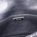 Miu Miu Matelasse Chain Shoulder Bag Leather Black Silver Auth 200939M-19