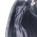 Miu Miu Matelasse Chain Shoulder Bag Leather Black Silver Auth 200939M-21