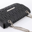 Miu Miu Matelasse Chain Shoulder Bag Leather Black Silver Auth 200939M-6