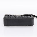 Miu Miu Matelasse Chain Shoulder Bag Leather Black Silver Auth 200939M-5