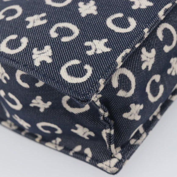 CELINE C Macadam Canvas Hand Bag Navy Auth 200940A