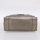 LOEWE Amazona 36 Hand Bag Leather Gold Silver Auth 200941-5
