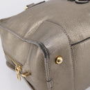 LOEWE Amazona 36 Hand Bag Leather Gold Silver Auth 200941-15