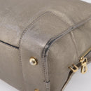 LOEWE Amazona 36 Hand Bag Leather Gold Silver Auth 200941-16