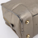LOEWE Amazona 36 Hand Bag Leather Gold Silver Auth 200941-17