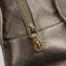 LOEWE Amazona 36 Hand Bag Leather Gold Silver Auth 200941-18