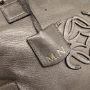 LOEWE Amazona 36 Hand Bag Leather Gold Silver Auth 200941-10