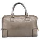 LOEWE Amazona 36 Hand Bag Leather Gold Silver Auth 200941-2