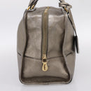 LOEWE Amazona 36 Hand Bag Leather Gold Silver Auth 200941-3