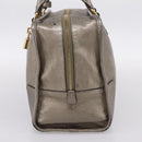 LOEWE Amazona 36 Hand Bag Leather Gold Silver Auth 200941-4