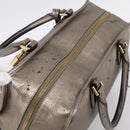 LOEWE Amazona 36 Hand Bag Leather Gold Silver Auth 200941-6