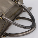 LOEWE Amazona 36 Hand Bag Leather Gold Silver Auth 200941-7