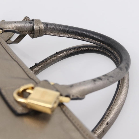 LOEWE Amazona 36 Hand Bag Leather Gold Silver Auth 200941