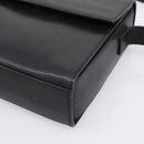 CELINE Circle Shoulder Bag Leather Black Gold Auth 200944-9