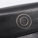 CELINE Circle Shoulder Bag Leather Black Gold Auth 200944-17