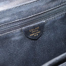 CELINE Circle Shoulder Bag Leather Black Gold Auth 200944-12