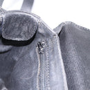 CELINE Circle Shoulder Bag Leather Black Gold Auth 200944-21
