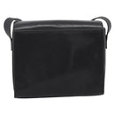 CELINE Circle Shoulder Bag Leather Black Gold Auth 200944-2