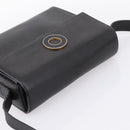 CELINE Circle Shoulder Bag Leather Black Gold Auth 200944-6