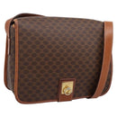 CELINE Macadam Canvas Shoulder Bag PVC Leather Brown Gold Auth 200945-1