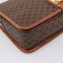 CELINE Macadam Canvas Shoulder Bag PVC Leather Brown Gold Auth 200945-15