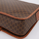 CELINE Macadam Canvas Shoulder Bag PVC Leather Brown Gold Auth 200945-16