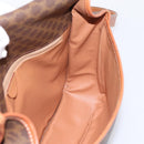 CELINE Macadam Canvas Shoulder Bag PVC Leather Brown Gold Auth 200945-18