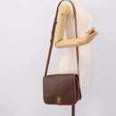 CELINE Macadam Canvas Shoulder Bag PVC Leather Brown Gold Auth 200945-22