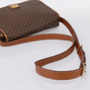 CELINE Macadam Canvas Shoulder Bag PVC Leather Brown Gold Auth 200945-7