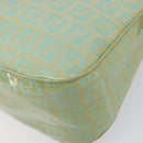 FENDI Zucchino Canvas Mamma Baguette Bag Coated Canvas Gold Green Auth 200946A-15