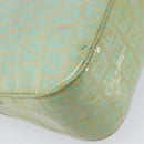 FENDI Zucchino Canvas Mamma Baguette Bag Coated Canvas Gold Green Auth 200946A-18