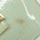 FENDI Zucchino Canvas Mamma Baguette Bag Coated Canvas Gold Green Auth 200946A-9